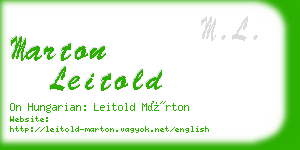 marton leitold business card